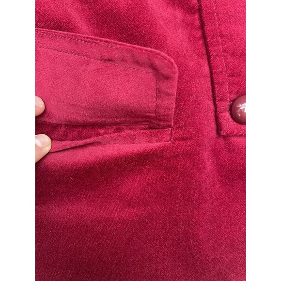 Talbots Velvet Petite Blazer Jacket Women’s 8P Red Wine Military Pea Coat Button - Picture 16 of 16